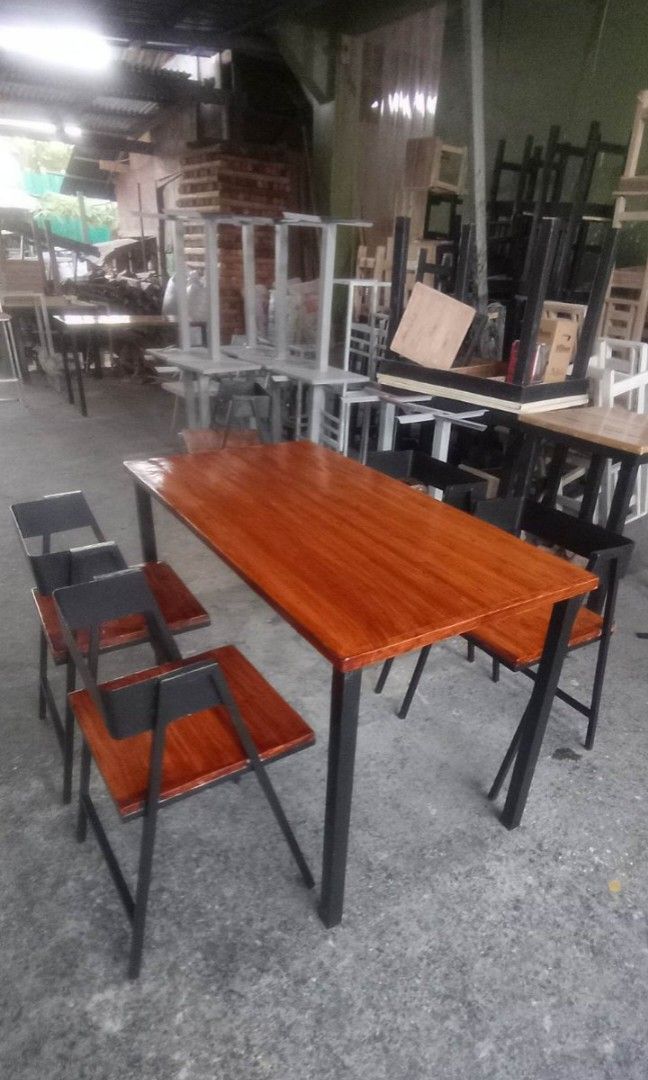 Made to order restaurant table and chairs metal frames (Category: Tables & Sets) located in Rosario. Submitted by newdragon_889be6 (Listing ID 1229775600, Image 2). Description: DIRECT PAGAWAAN SA MURANG HALAGA! 🚨 OPEN FOR BULK ORDERS TO AVAIL DISCOUNTS LOCATION: San Fernando, Pampanga Are you Looking for TABLES and CHAIRS for opening businesess like food court, canteens, milktea shop, coffee shop, and etc. Made to Order: ✓ Dining Table and Stoo