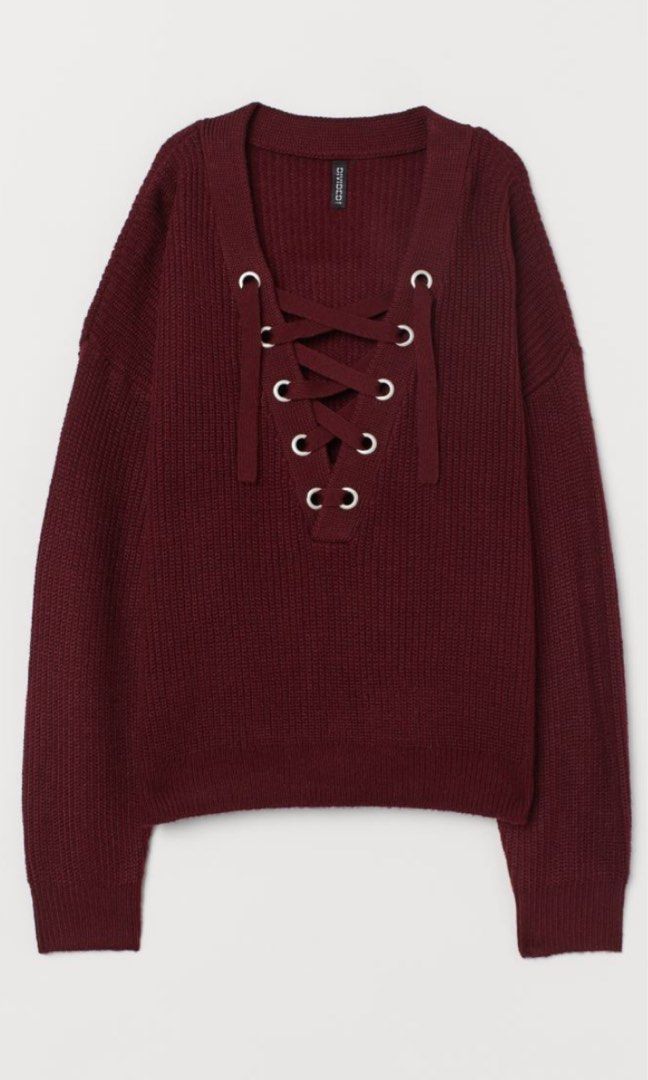 Red lace hotsell up sweater