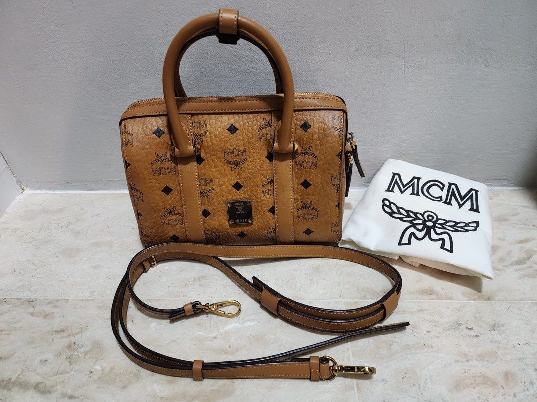 Buy MCM ESSENTIAL BOSTON BAG IN VISETOS ORIGINAL POWDER PINK Online in  Singapore