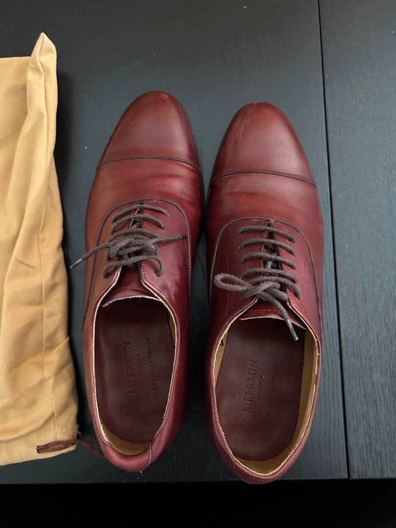 meermin mens shoes Calf Burgundy Size 9.5 US 104135 - BURGUNDY CALF – Meermin Shoes - North America main image 4