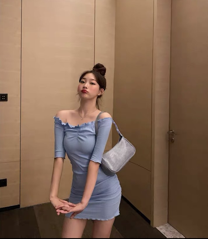 baby blue opaline mini dress