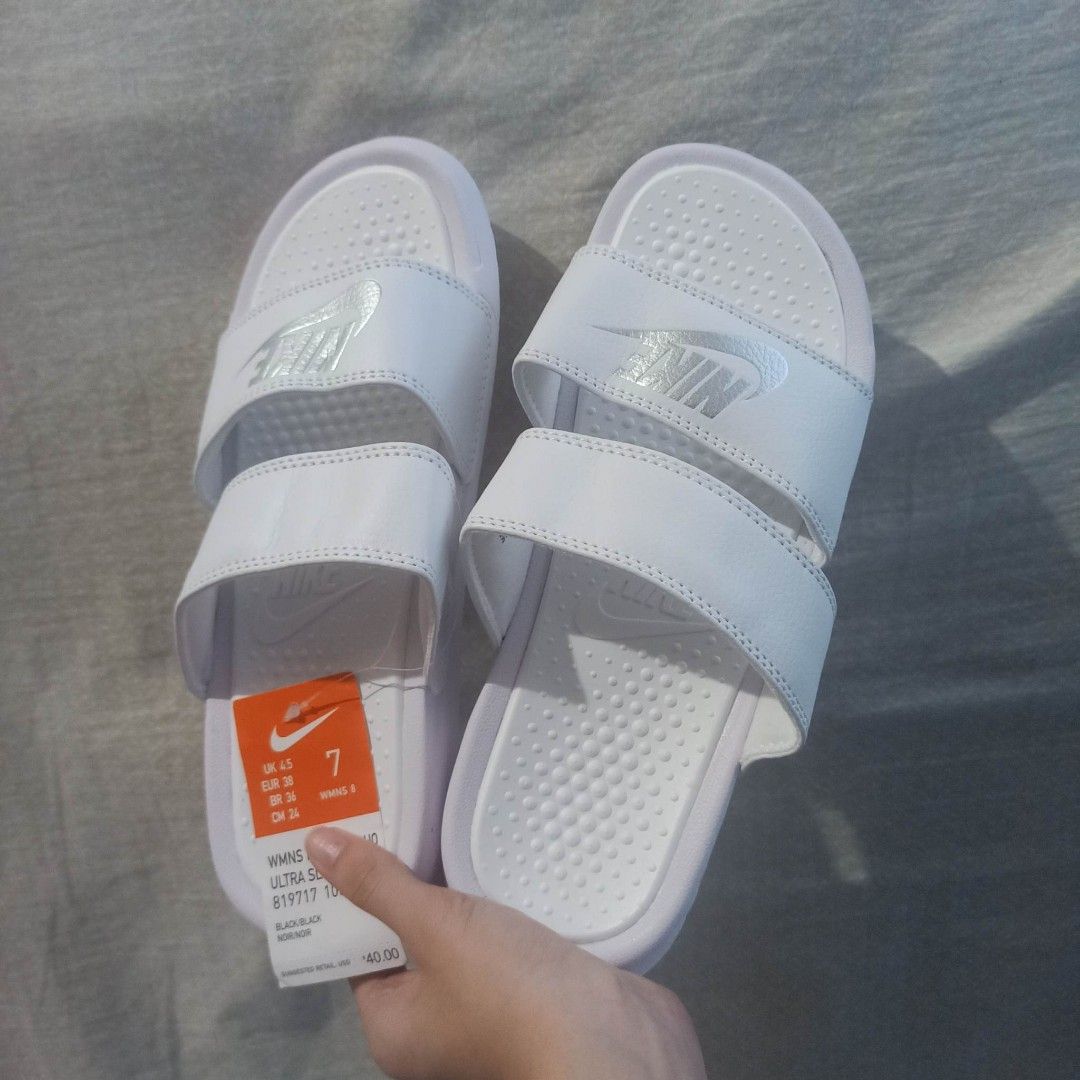 White nike slides 2 on sale straps