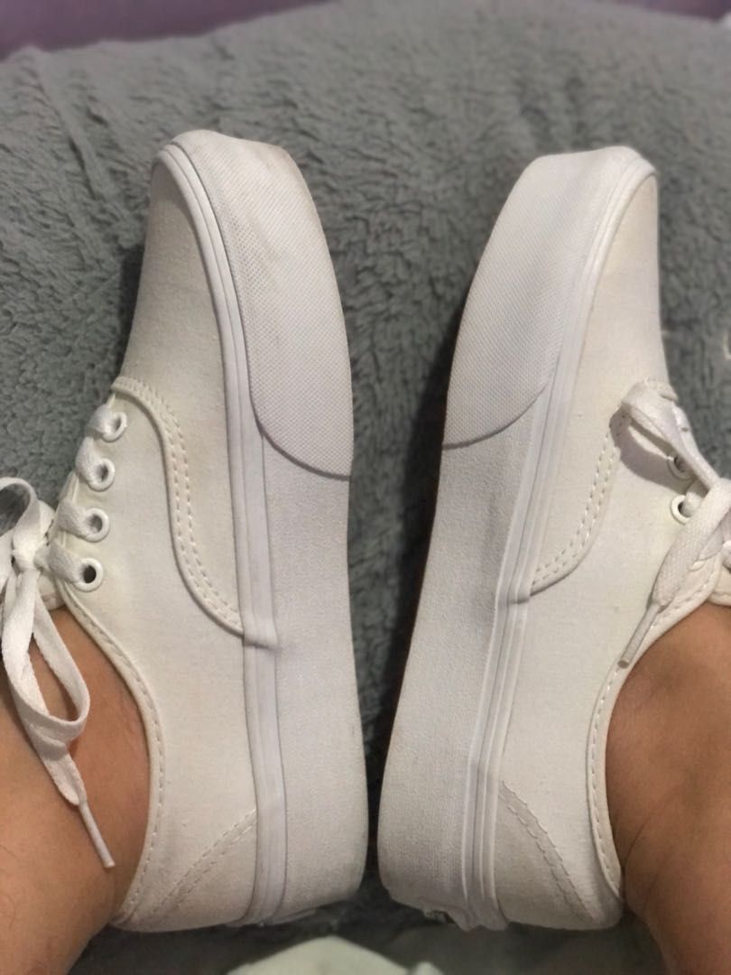 Original Vans all white 2.0 platform lightly used Women s