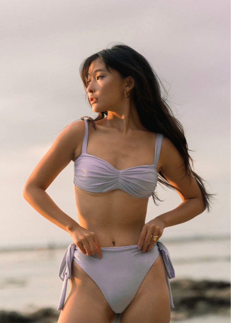 Peachie Sol Shimmer Bikini Set Lilac, Women's Fashion, Swimwear