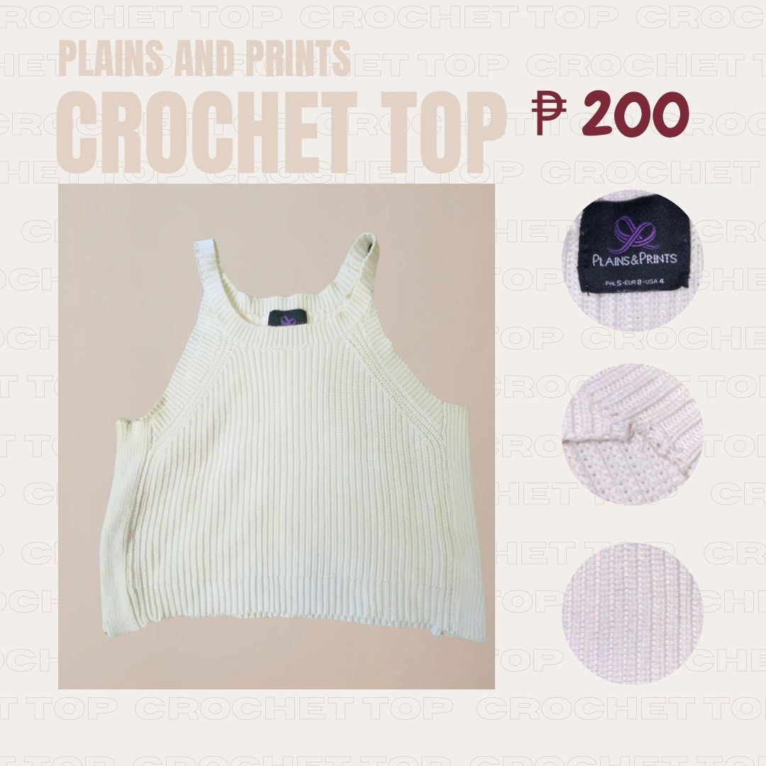 Plains and Prints Crochet Top (Category: Others Tops) located in Manila. Submitted by trixsrandomstuff (Listing ID 1229687677, Image 1). Description: .