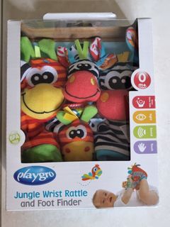 Safari Animals Wrist Rattle & Foot Finders Baby Toy Set of 3 by