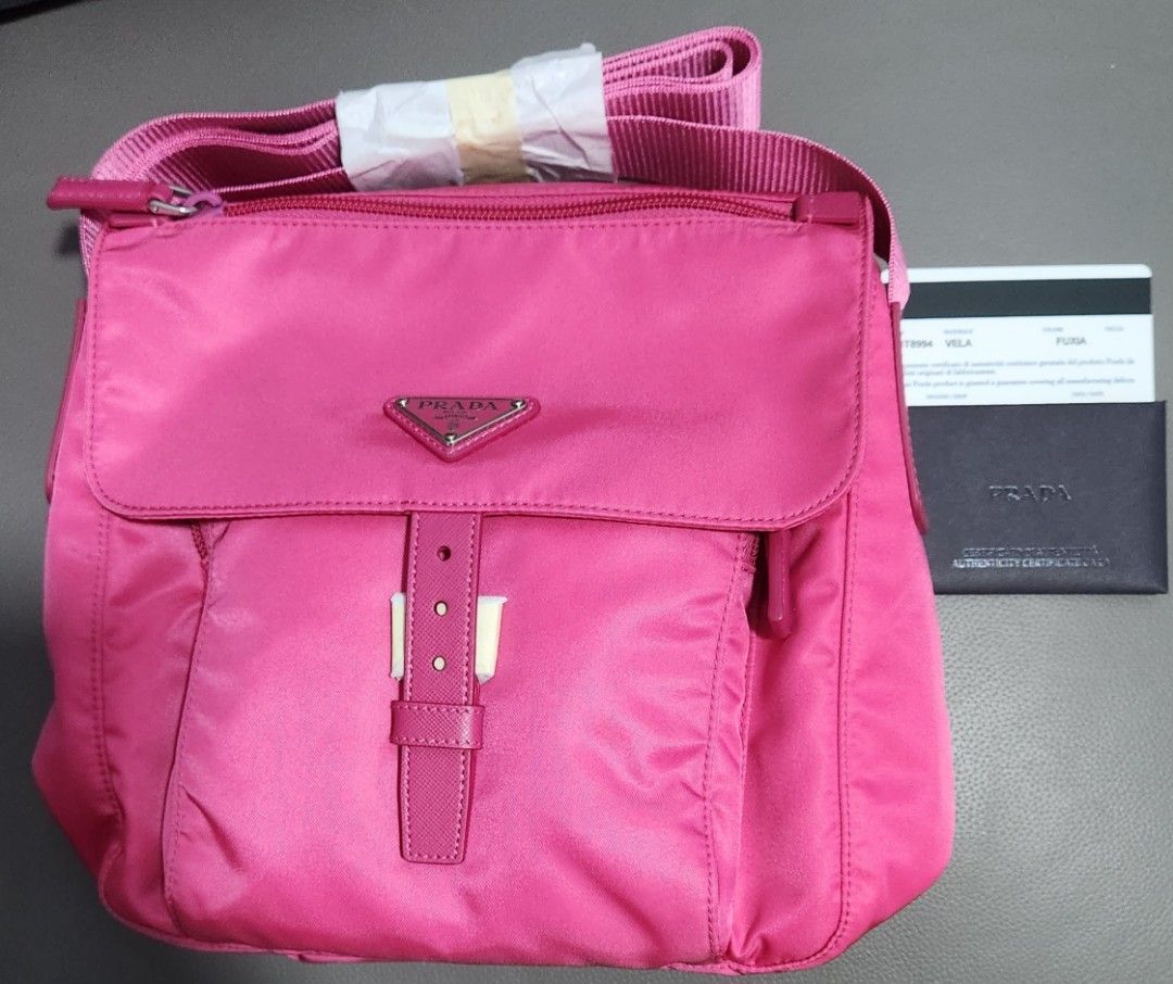 Prada pink nylon discount crossbody