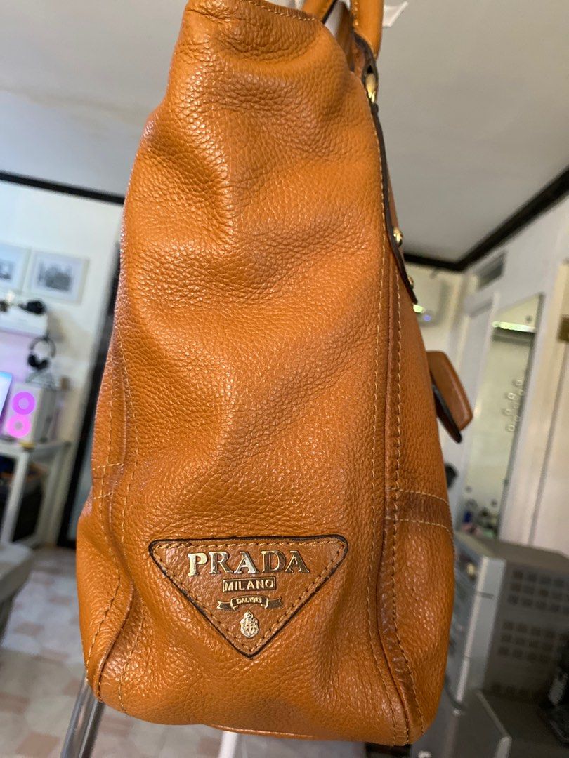 🍂Pr@da Bag  Preloved Large Size Brown Shoulder Bag, Women's