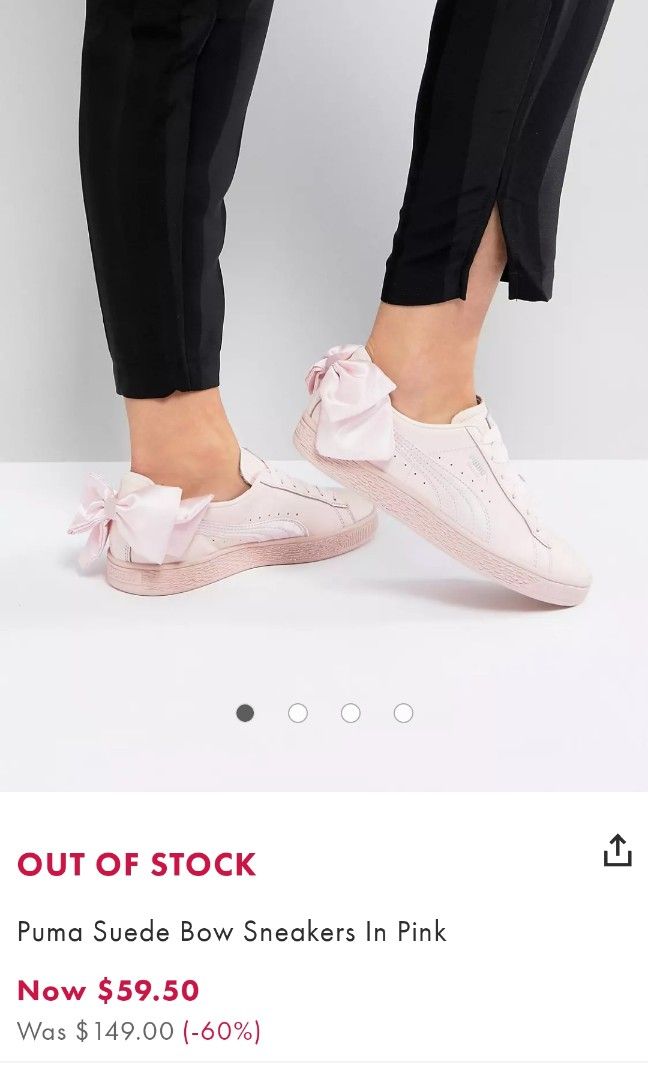 Puma suede bow pink new arrivals