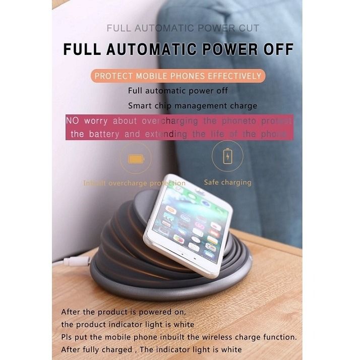 無線Qi手機充電器連變色氣氛燈gawckp Wireless Qi Phone Charger with Colorful Mood Light  磁吸充電USB無線電池充電機2A3A充電器充電寶充電座