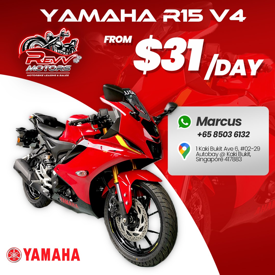 R15V4 YAMAHA Motor Sport Bike Rental, Motorcycles, Motorcycle Rental on Carousell