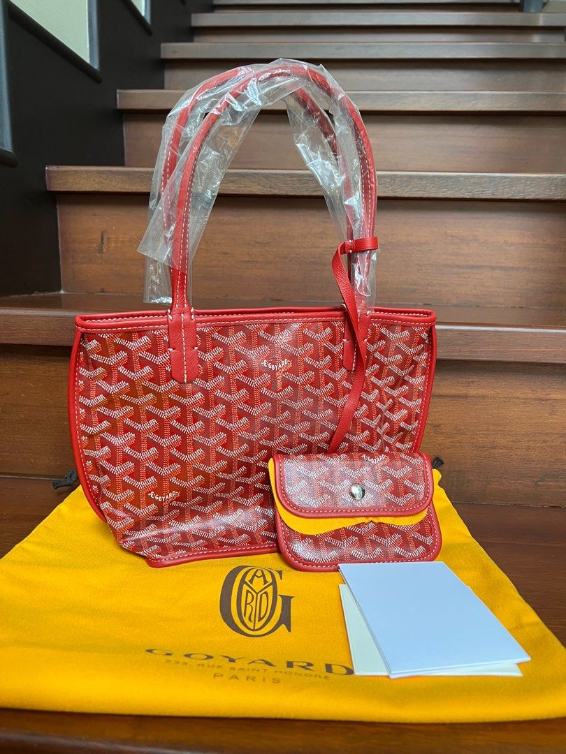 New Goyard Mini Anjou Red (db, rec)