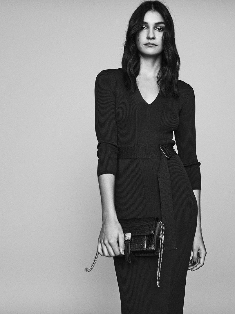 Reiss Alicia Belted Knitted Bodycon Dress