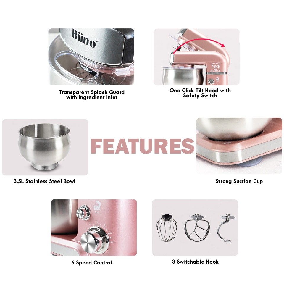 Riino Dolce D7 Stand Mixer 3.5L / 700W, TV & Home Appliances, Kitchen