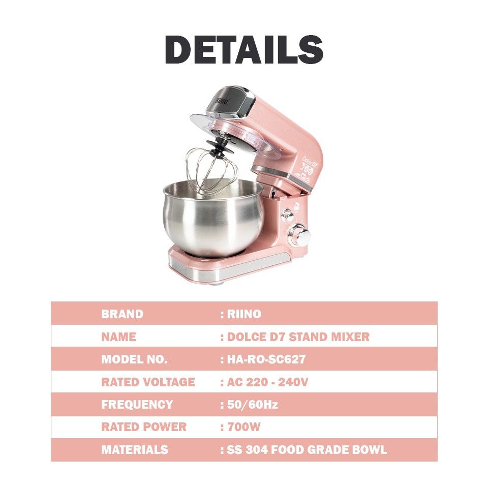 RM150 NEW (BARU) Riino Dolce D7 Stand Mixer 3.5L / 700W, TV & Home