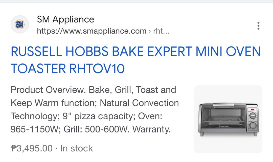 Russell Hobbs Oven Toaster, TV & Home Appliances, Kitchen Appliances