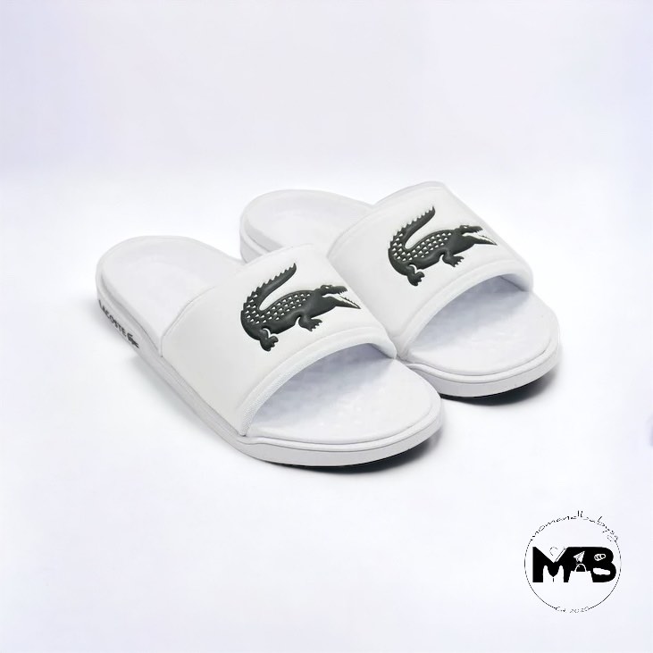 Lacoste slides sale on sale
