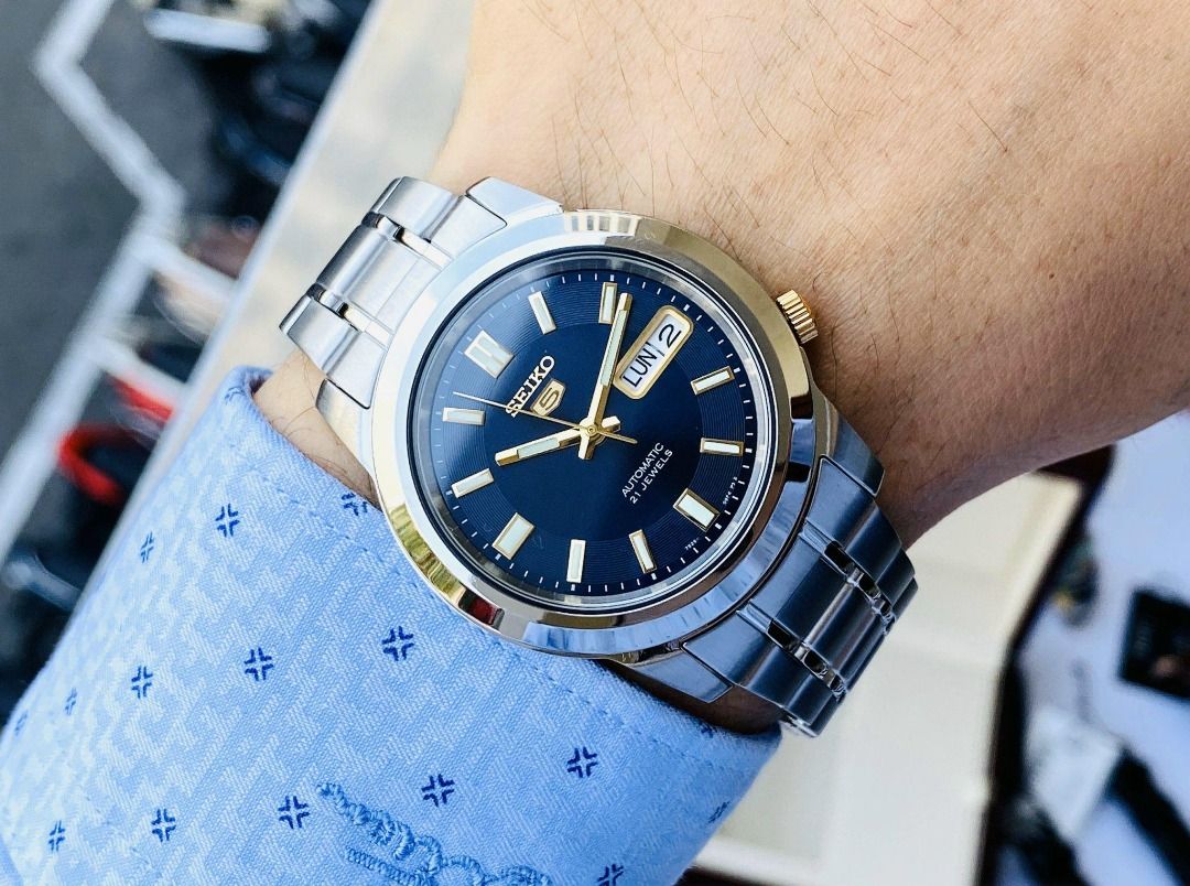 Seiko 5 SNKK11 Men s Automatic Blue Dial Stainless Steel Watch
