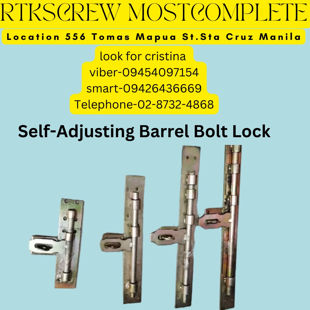 SelfAdjusting Barrel Bolt Lock, Commercial & Industrial, Construction
