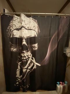 Smoking Skull Shower Curtain
