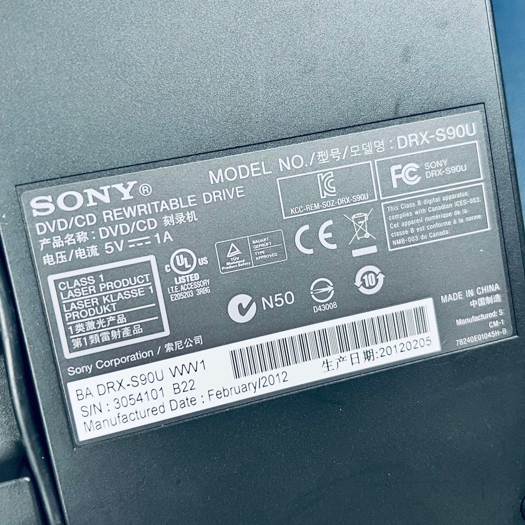 SONY External USB DVD/CD Rewritable Portable Drive DRXS90U, Computers