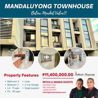 Spacious 3 Bedroom Townhouse For Sale in Plainview Mandaluyong