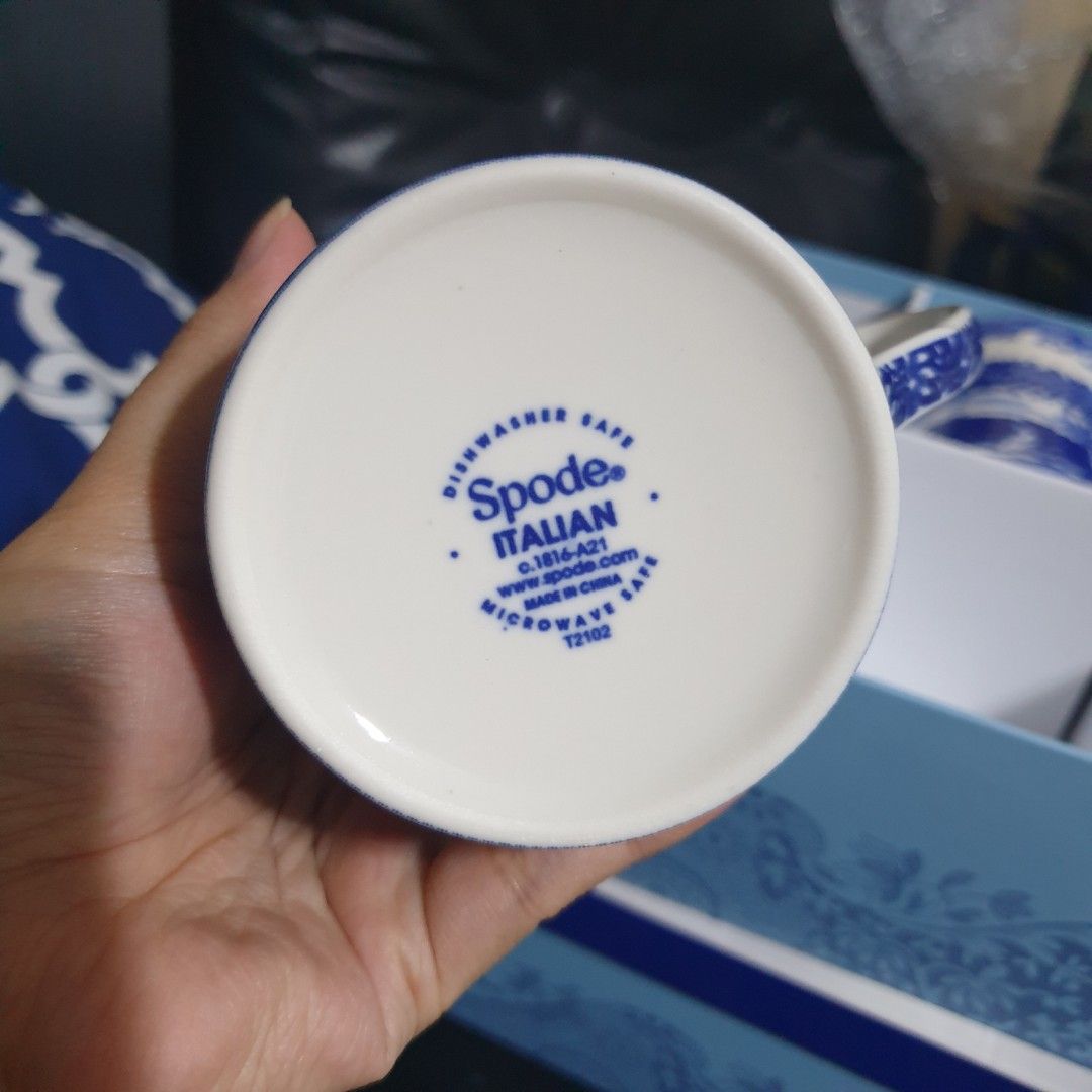 Spode Blue Italian Mug Set of 4 12oz brand new with box, Furniture