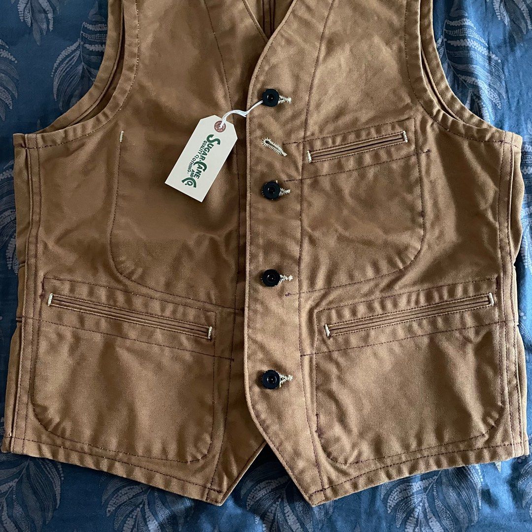 Sugar Cane 13Oz 工裝背心Brown Vest, 男裝, 上身及套裝, 背心- Carousell