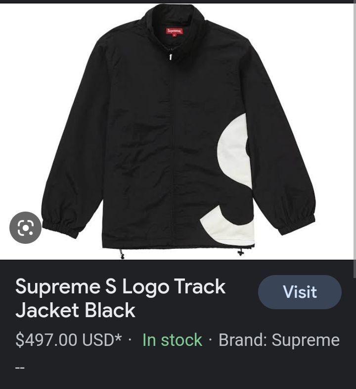 Supreme S Logo track jacket black, Luxury, Apparel on Carousell