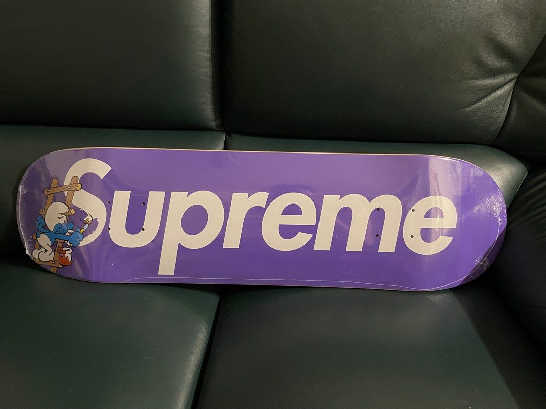 紫 supreme smurfs skateboard