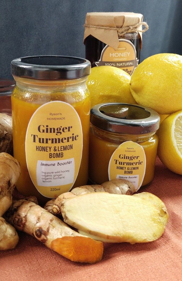 Turmeric Ginger Lemon Honey Bomb Organic Concentrated, Food & Drinks
