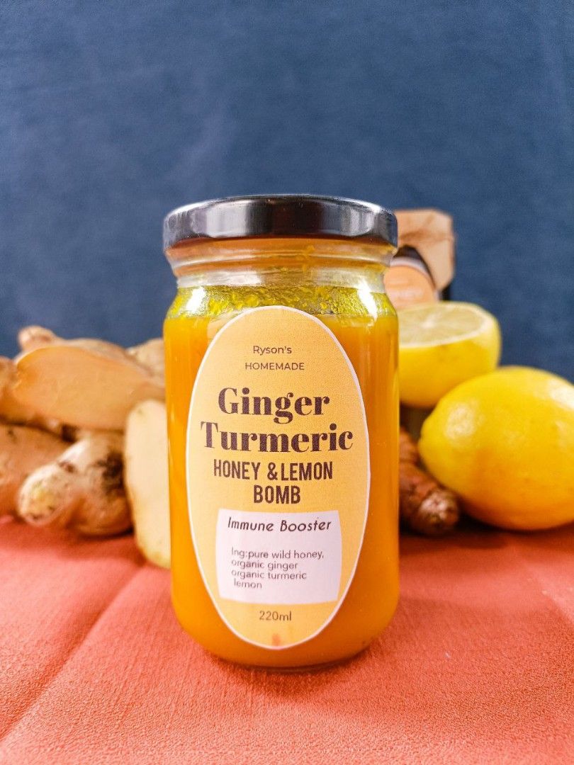 Turmeric Ginger Lemon Honey Bomb Organic Concentrated, Food & Drinks