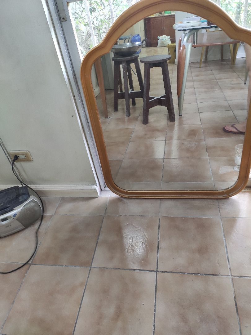 USED WOODEN FRAME ARCH MIRROR (Category: Mirrors) located in Quezon City. Submitted by furnitures53134 (Listing ID 1229808581, Image 1). Description: This beautiful arch mirror is the perfect addition to any home. The mirror has a classic design with an arched top and a wooden frame. The frame has a slightly distressed finish that gives it a vintage look and adds character to the piece. The mirror is in good condition, with no cracks or scratches
