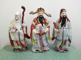 中国古玩　白磁福禄寿人物置物 Amazon.co.jp: 中国美術 七福神 白磁 寿老人立像 健康運幸運