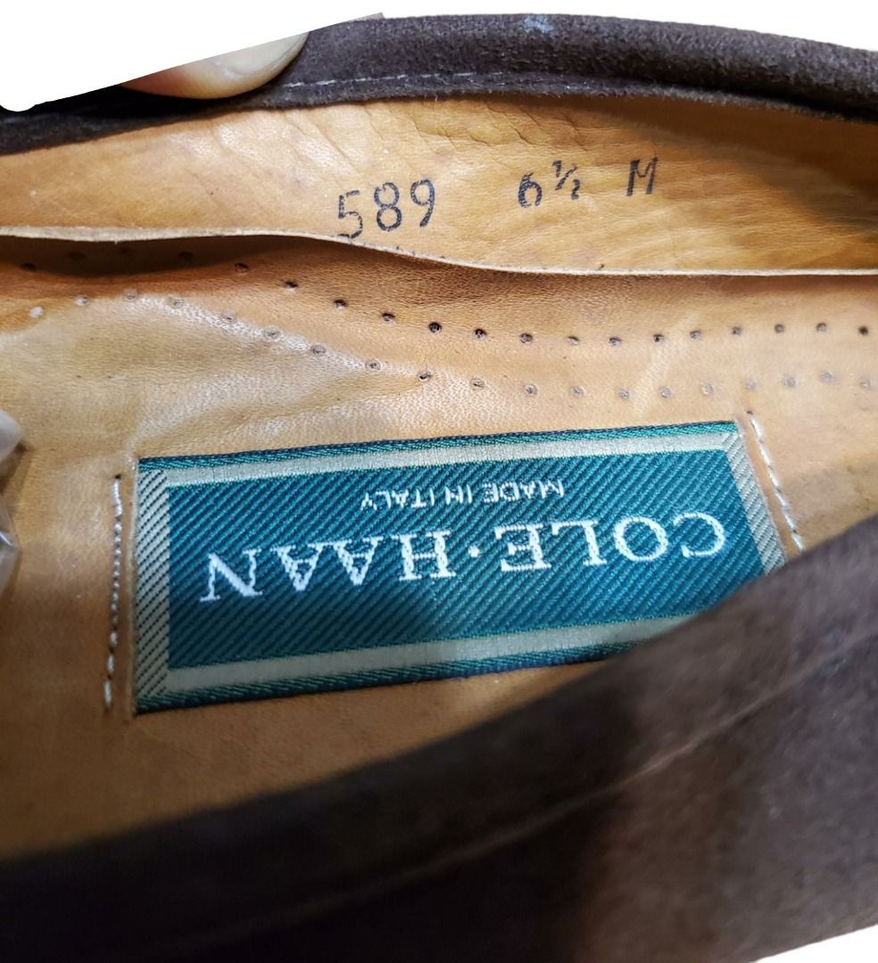 Vintage Cole Haan Mens Penny Loafer Size 6 M Brown Suede Leather Made in Italy Carousell