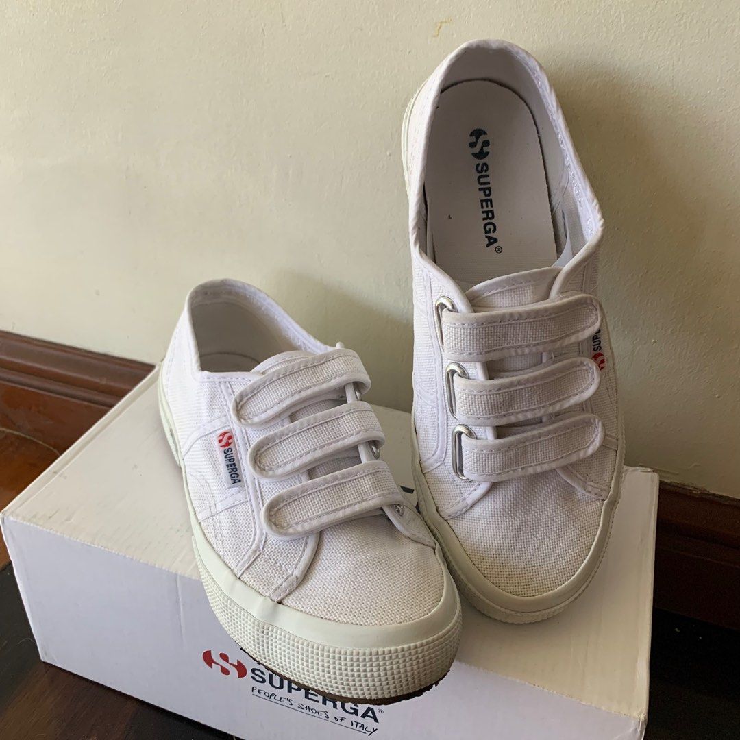 White Superga Velcro Sneakers 2750 Cot3strapu