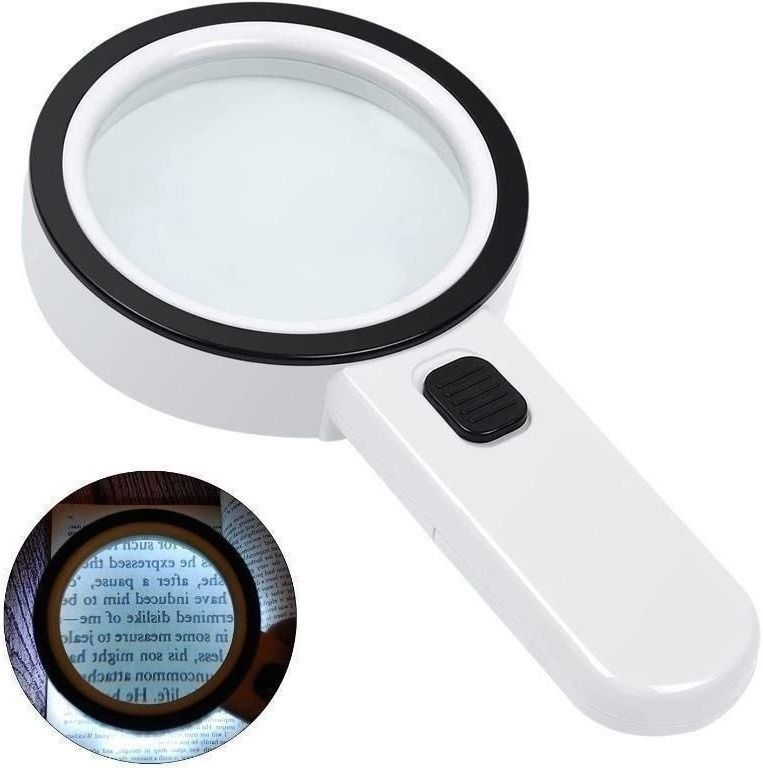 OuShiun 160% Magnifying Glasses with Light, Rechargeable LED Lighted  Magnification Eyeglasses, Mighty Bright Sight Hands Free Magnifier Glasses  for