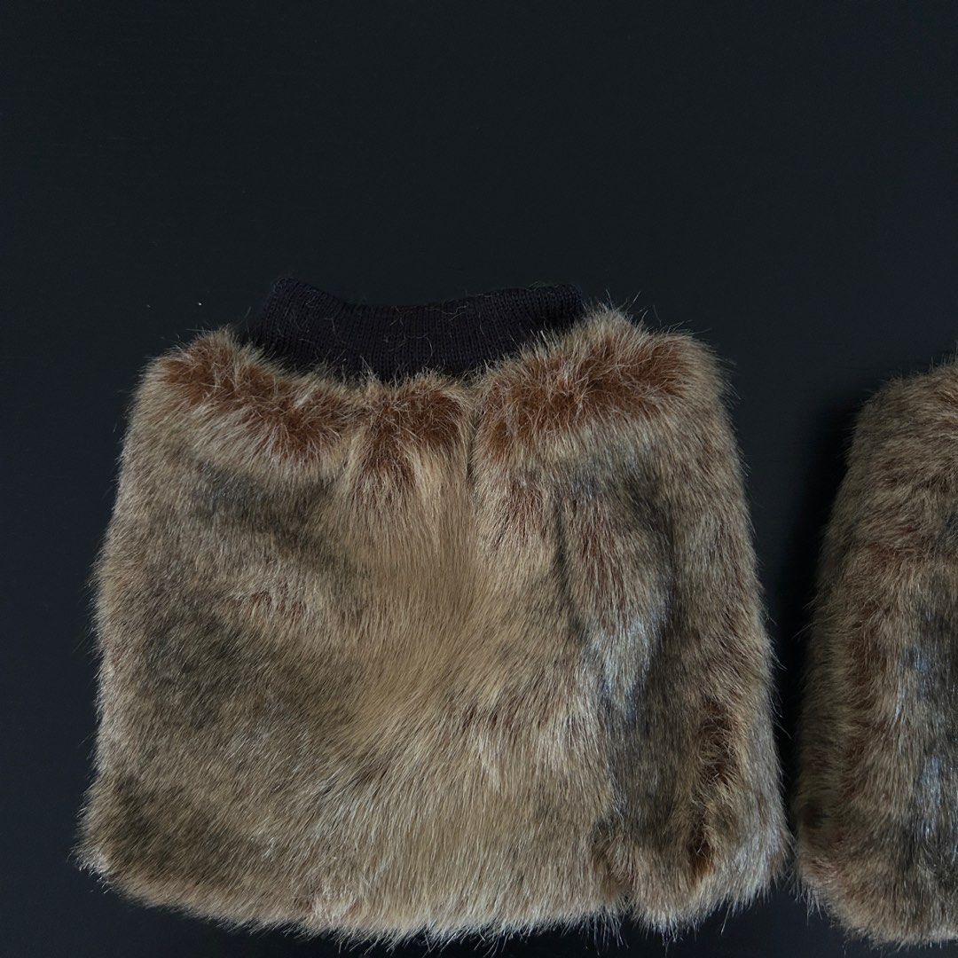 Y2K Grunge Faux Fur Leg Warmers