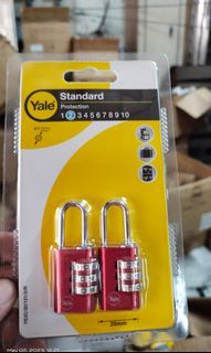 Yale aluminum padlock heavy duty #ye3c/20/121/2r red ka2 3 digits