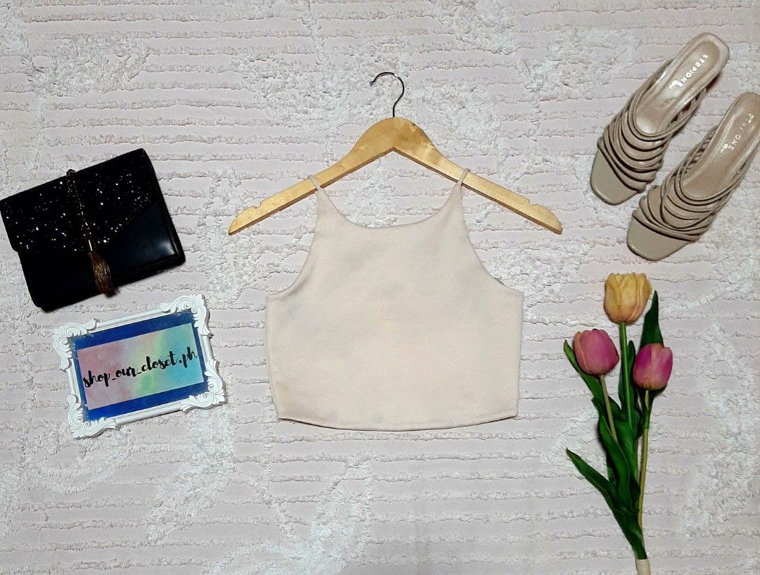 Zara Nude Pink Halter Top on Carousell