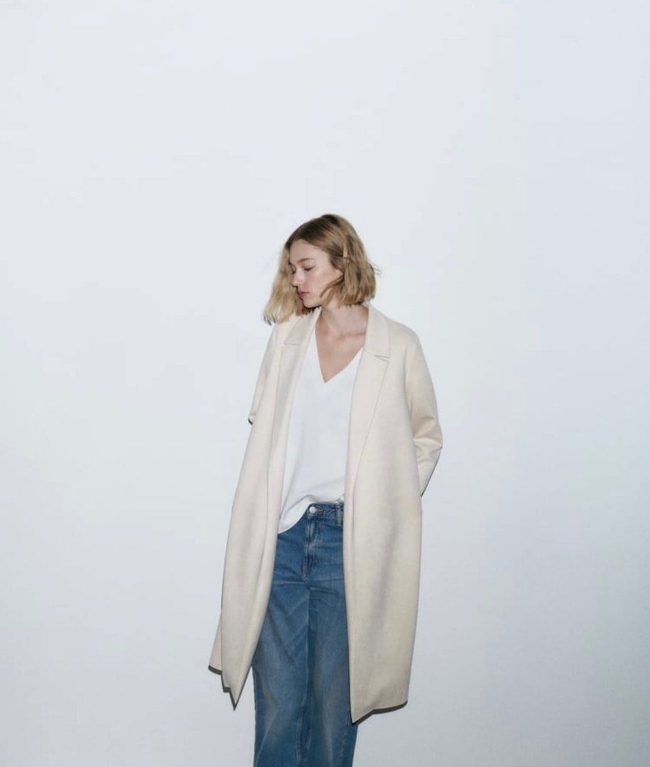 Zara Faux Suede Coat, Women'S Fashion, Coats, Jackets And Outerwear On  Carousell