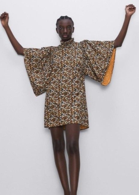 Ruffled animal print dress hot sale zara