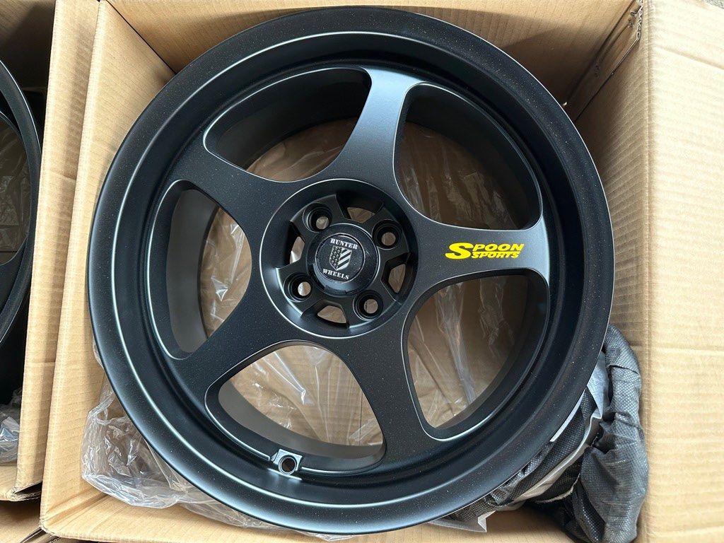 17” Hunterwheels Spoon Design code T5201 Black mags 4Holes pcd 100-114 bnew (Category: Mags and Tires) located in Quezon City. Submitted by mindanaotyrehaus (Listing ID 1232909053, Image 3). Description: 4pcs 17” Hunterwheels Spoon design code T5201 brandnew magwheels 4 Holes pcd 100-114 x7.5 width/ offset 40 Available color: Black sold as 4pcs. for 23,000 pesos only * price may change without prior notice *txt or call us to check availability * 