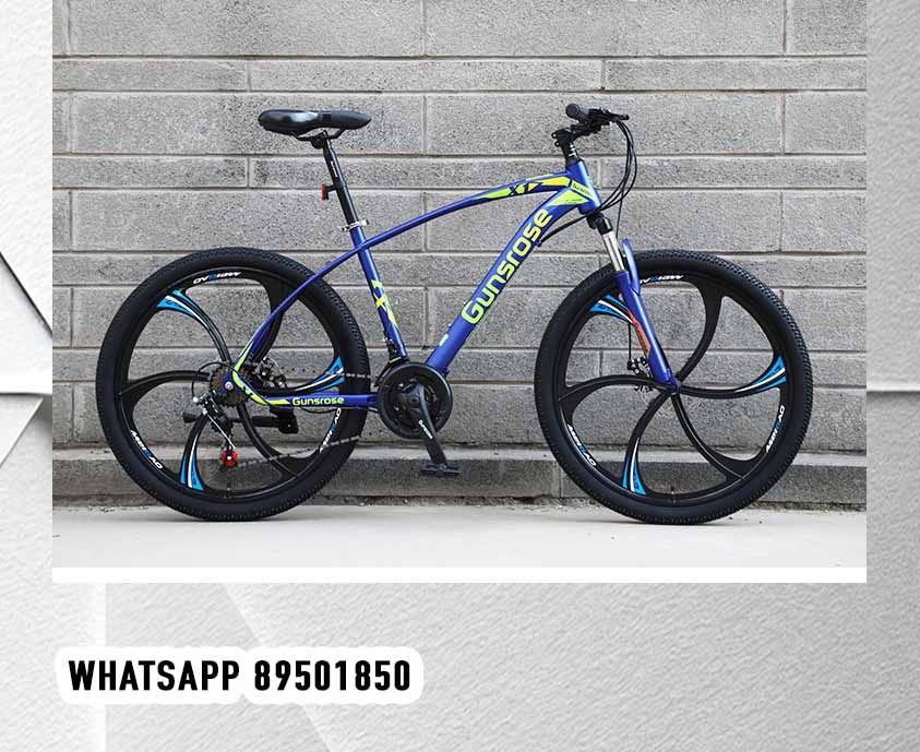 26 inch 21 Speeds 6 Blade Blue Gunsrose Bike Full Suspension Mountain Bike MTB 26 27.5