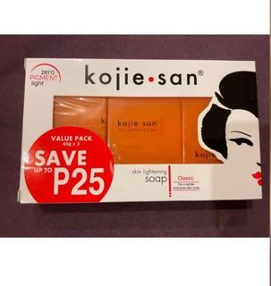 3x65g Kojie San Skin Lightening Kojic Acid Soap classic expiry date 11/2024