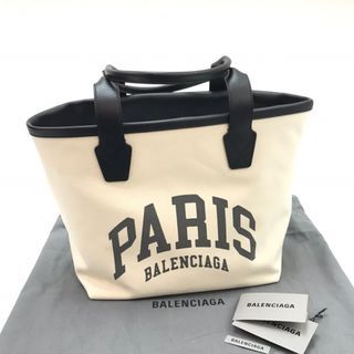 原價$8700 巴黎世家城市系列Paris Jumbo米色和黑色帆布和牛皮革小號托特包 Balenciaga Women’s Cities PARIS Jumbo Small Tote Bag In Beige  6920682106M9911