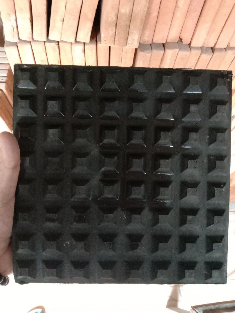 8×8 Concrete Tiles Waffle & Maze Black Tiles, Commercial & Industrial