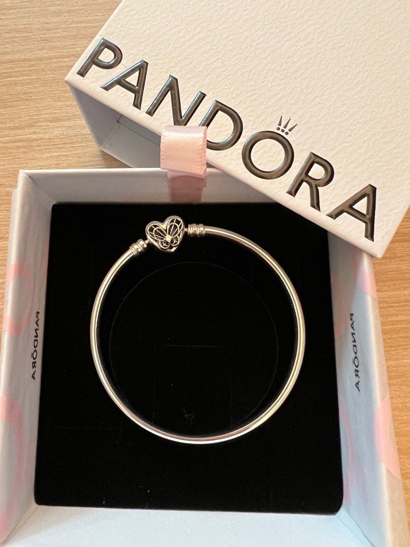 100% New with receipt] Pandora Moments Heart & Butterfly Bangle