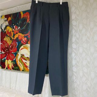 日本製 絲質編織木質灰綠高級休閒西裝褲