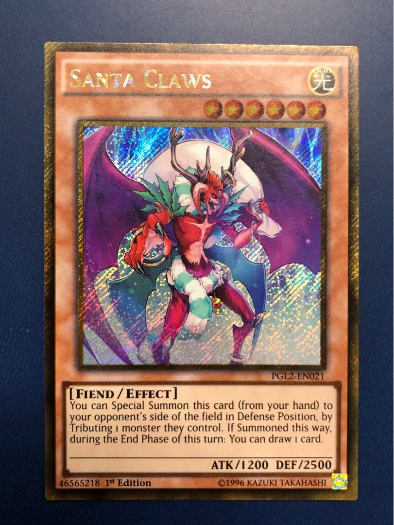 遊戲王英文牌PGL2[GSER金邊斜碎] 撒旦老人SantaCLaws, 興趣及遊戲, 玩具& 遊戲類- Carousell